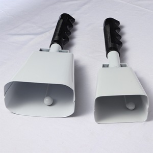 Hand Held Cowbell White Metal Orff Instrument For Children 4-6 Years Old With Long Handle Durability Feature - Product Image 1