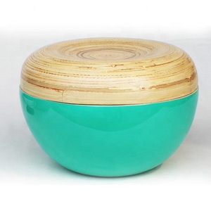 Venta al por mayor de Vietnam, caja de laca de bambú redonda ecológica, caja de manualidades duradera con diseño de artesanía elegante - Product Image 4