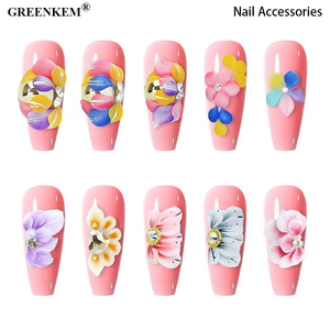 1 borsa nuovi <span class=keywords><strong>accessori</strong></span> per unghie con decorazione floreale intagliato a mano Mini fiore perle di strass intarsiate unghie charm - Product Image 4