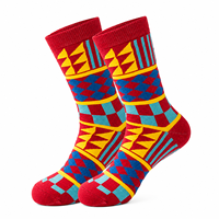 Chaussettes en tricot écologiques 168N colorées style streetwear, motif géométrique, unisexe, amusantes et tendance, prêtes à l'emploi, vente en gros