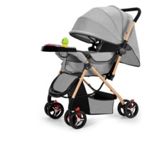 Poussettes pour bébés chinoises en gros avec de grandes roues arrière en caoutchouc pour la stabilité, boîte à musique, cadre en alliage d'aluminium, design pliable