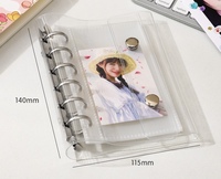 Carnet à spirales A7 avec couverture en PVC, pochette de rangement à 6 anneaux, trou pour porte-clés et design transparent personnalisé pour budget