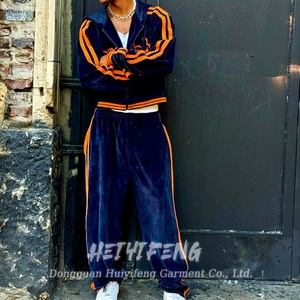 Clothing Custom High Quality Fashion Wear Zip up Velvet Jacket and Velvet Pants <b>Jogging</b> <b>Suit</b> Oversized Casual Velour Tracksuit - Product Image 4