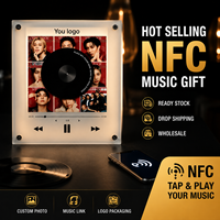Aimant de réfrigérateur personnalisé avec lecteur CD Bluetooth NFC, 9 disques vinyles DIY, décoration Coachella, veilleuse rotative