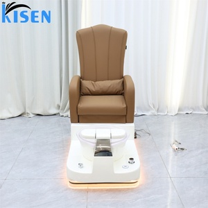 KISEN Luxury Modern <b>Brown</b> Whirlpool Pedicure <b>Chair</b> Spa Massage Foot Care <b>Chair</b> for Nail Salon Pedicure <b>Chairs</b> with Jet and LED - Product Image 3