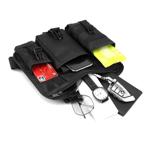 Bolsa de Pecho Multifuncional de Nailon de Alta Calidad, Estilo Nuevo, Personalizada, OEM, ODM, para Hombre, con Franja Reflectante, Negra - Product Image 5