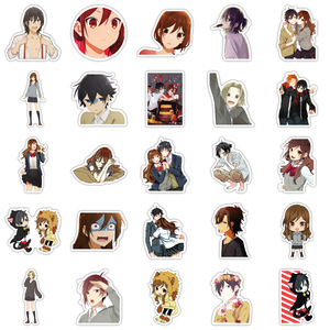 50 pièces/sac Autocollants en vinyle imperméables pour les fans d'anime <span class=keywords><strong>Horimiya</strong></span> pour ordinateur portable, ordinateur, skateboard, décoration - Product Image 3