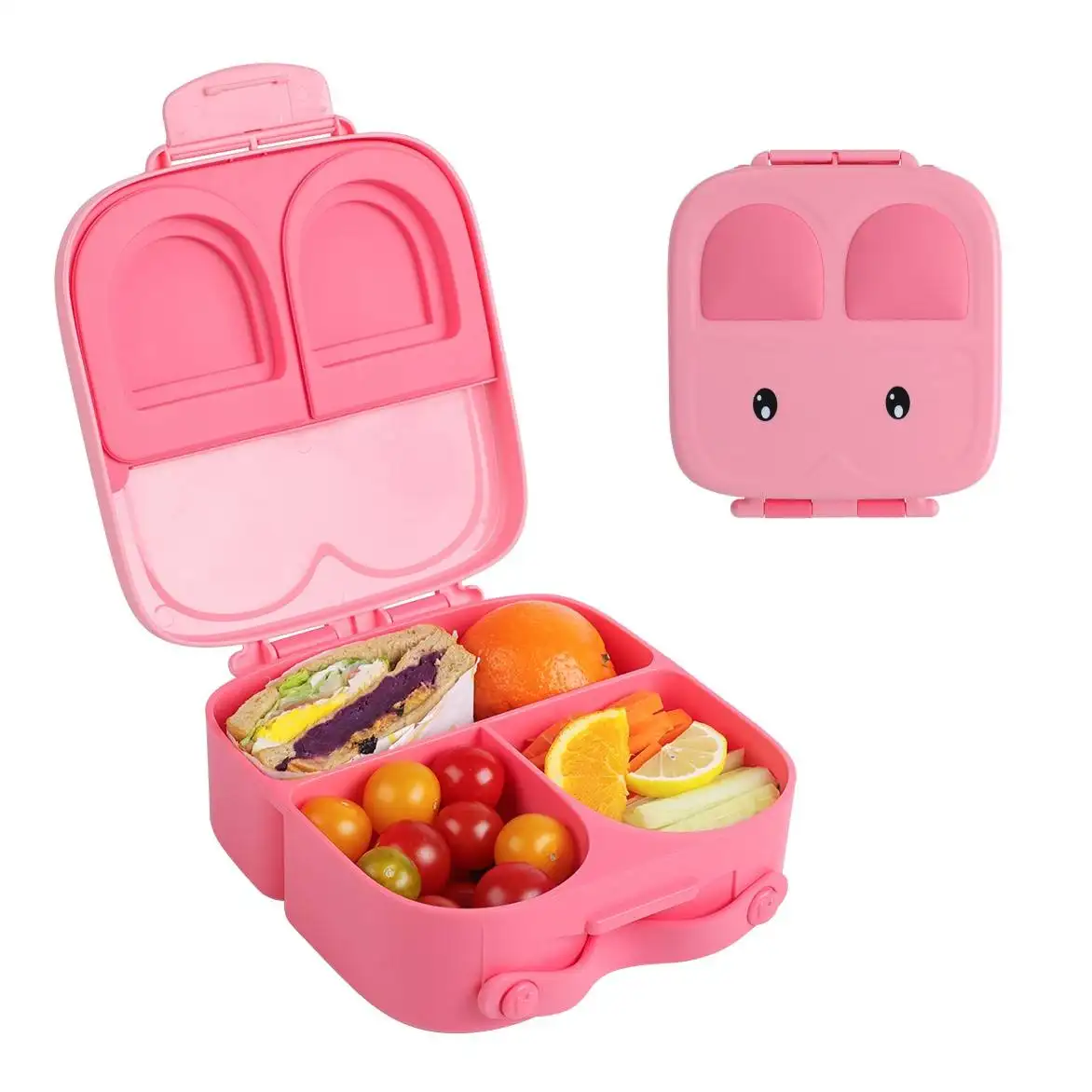 Fiambrera para niños, contenedores de almuerzo para adultos/niños pequeños, fiambrera Bento de 4 compartimentos