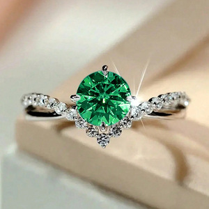 Anello con Diamante H318 Taglio Brillante Rotondo Diamante Naturale Classico Gioiello da Donna per Fidanzamento - Product Image 4