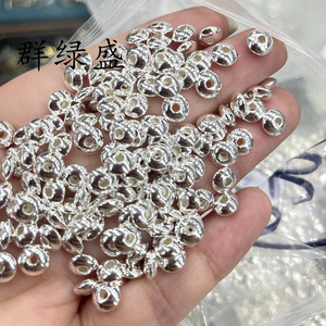 Cuentas redondas de plata de ley S925 Lush Greenery de 6 mm, cuentas espaciadoras tipo ábaco, cuentas sueltas para pulseras, collares, componentes para la fabricación de joyería DIY. - Product Image 1