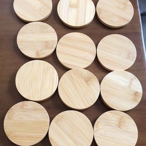Bamboo Coaster <b>Set</b> Round Heat Insulating Non Slip For Coffee <b>Tea</b> <b>Sets</b> - Product Image 2