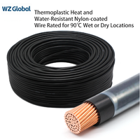 THHN-Cable de construcción de 600V de cobre/PVC/nailon de 12 AWG, cable de cubierta de nailon, conductor de cobre de 90 °C