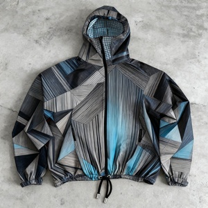 Veste à capuche personnalisée pour homme en flanelle à carreaux et tricot gaufré, brodée, double couche, effet délavé, zippée, délavée à l'acide, coupe oversize, écologique - Product Image 1