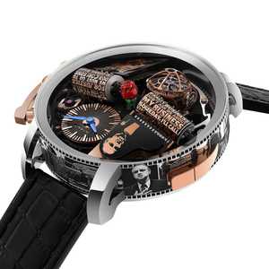 Bố Già âm nhạc Bộ Xương hai mặt chống nước Đồng hồ nam cao cấp kinh doanh đồng hồ da Silicone tùy chọn chất liệu - Product Image 2