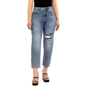 Pantalones Vaqueros de Pierna Recta Personalizables OEM, Pantalones de Mezclilla Casuales de Pierna Ancha, Transpirables, Holgados, para Verano, para Mujer - Product Image 6