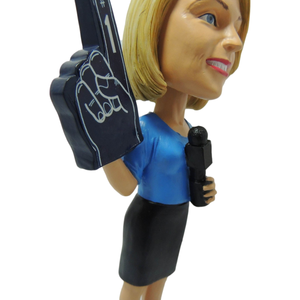 Custom journalist <span class=keywords><strong>statue</strong></span> for sale colors painted 7'' tall female sculpture home decoration resin reporter bobblehead doll - Product Image 5