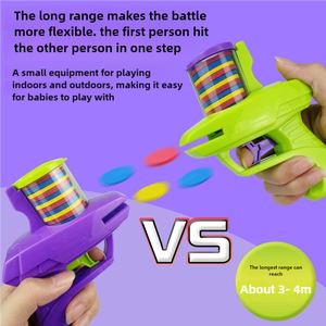 Jouet pistolet à disque volant à double lanceur pour enfants, jouet en plastique interactif pour l'extérieur, pour les parents et les enfants - Product Image 5