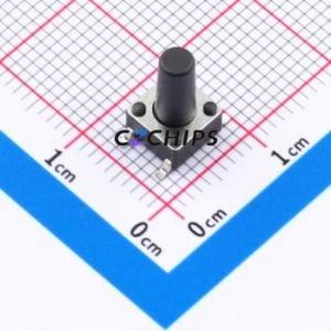 BTS0D0031NBG00 Tactile Switch SMD-4P,6x6mm Switch Round Button 1.8N Vertical Mount 6mm - Product Image 1