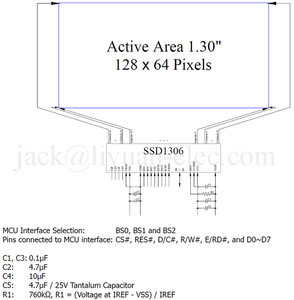 <strong>1.3</strong>&quot; <strong>1.3</strong> <strong>inch</strong> 128x64 12864 white SSD1306 FPC 0.5mm pitch 30pin connector <strong>micro</strong> mono <strong>oled</strong> <strong>display</strong> screen - Product Image 5