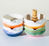 Ensemble de fouet à matcha et bol en céramique japonais artisanal, personnalisable en couleur et logo, réutilisable, pour la rentrée scolaire