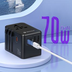 Adaptor daya perjalanan Universal, untuk 2500W 70W 2 port 2 USB + 3 Tipe C - Product Image 3