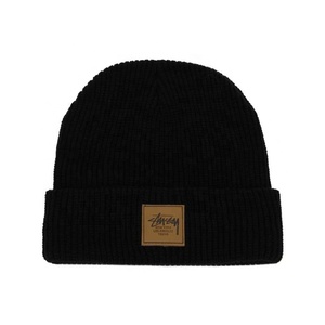 Gorro de pescador con Logo personalizado para hombre y mujer, gorro de lana con parche de cuero de alta calidad, colorido, acrílico, para invierno, venta al por mayor - Product Image 6
