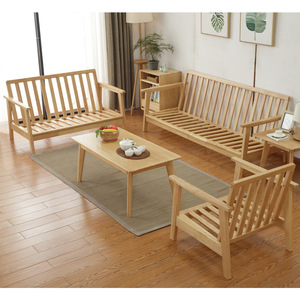 Sofá Cuadrado de Madera Maciza Estilo Nórdico, Desmontable y Lavable, Muebles para Sala de Estar - Product Image 3