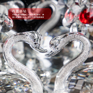 Crystal Swan <b>Mirror</b> Heart Shape White Crystal Decorative Wedding Table Display 1PC Handmade Living Room Decoration - Product Image 2