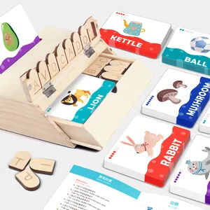 बच्चे खिलौने गर्म बेच मोंटेसरी शब्द मिलान बॉक्स कुशल सीखने विधि उन्नत कठिनाई बच्चों लकड़ी के शैक्षिक खिलौना 2023