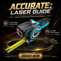 Équipement de mesure métrique 3-en-1 DTX10 avec écran IPS 2.0, marqueur de position laser, télémètre 100 m avec ruban en nylon de 5 m, en plastique ABS