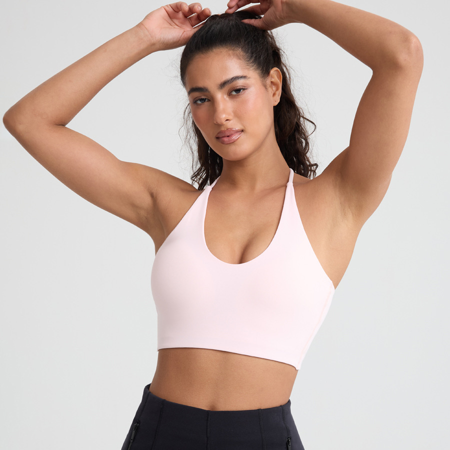 Women's Lightweight Breathable Sports Yoga Vest Built-in Bra Quick Dry Four-Way Stretch Halter Neck Tank Top for Summer Fitness