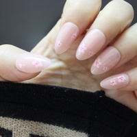 Magnifiques faux ongles à presser en gel souple, forme moyenne ovale amande ronde, motif fleur rose, pour grossistes