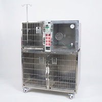 Professionele medische roestvrijstalen dieren-ICU zuurstofkooi met meerdere verdiepingen voor katten en honden