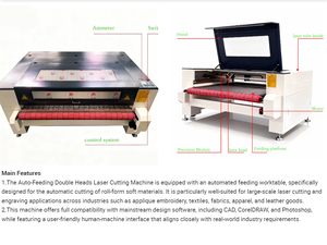 Découpeuse automatique à alimentation laser pour tissus en fibre de carbone, Kevlar, Cordura, film réfléchissant et rouleaux composites industriels - Product Image 3