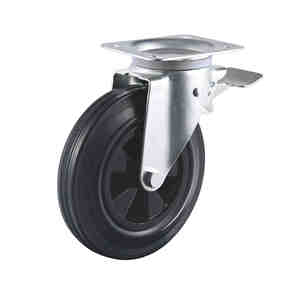 Industrielle Hochleistungs-Mülleimer rad 6 "& 8" Vollgummi-Richtungs rollen 300kg Tragfähigkeit - Product Image 4