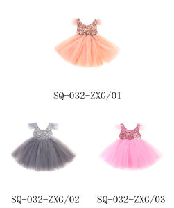 Robe de fête pour fille de 7 ans, robe en tulle pour enfant, vêtements pour enfants, robe à paillettes avec doublure à volants, robe d'anniversaire pour fille de 1 an - Product Image 3