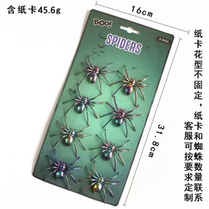 Halloween <b>Spider</b> Decorations 7cm Black And Iridescent <b>Plastic</b> Reusable Indoor Props For Party Venue Setup - Product Image 4