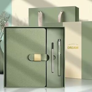 Personalized Logo Leather Journal Office <b>Notebook</b> <b>Pen</b> Refill Souvenir <b>Notebook</b> Promotional Business Corporate Gift <b>Set</b> - Product Image 1