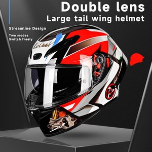 Nueva llegada de doble visera de cara completa casco certificado DOT liberación rápida motociclistas femeninas cuatro estaciones Motocross Crash Cascos - Product Image 5