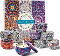 Boîtes à bougies vides avec couvercle, porte-mèches ronds en fer blanc pour la fabrication de bougies, pots à bougies avec de jolis motifs