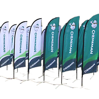 Nouvelles drapeaux à plumes populaires, support de bannière personnalisé avec impression numérique pour la publicité extérieure dans les jardins et le long des routes