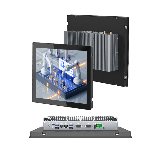 IP65 Waterproof All in One Touch Industrial PC Fanless HMI 10.4 12.1 15 17 19 Inch Embedded I3 I5 I7 Anti Interference Panel PC