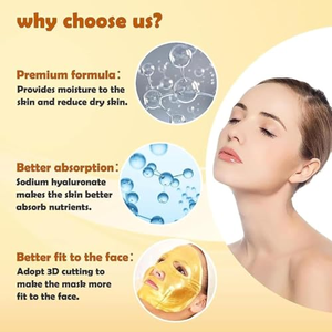 Masque facial en feuille de collagène cristallin doré personnalisé avec logo 2026, hydratant et nourrissant pour le visage et le corps - Product Image 5