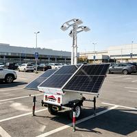 Projecteur solaire portable à haute luminosité avec certification CE, projecteur solaire sur remorque avec éclairage LED pour l'éclairage industriel