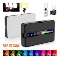 Mini Lampe LED RVB Portable Rechargeable avec Clip pour Téléphone, Lumière d'Appoint de Studio Réglable, Lampe de Poche M160RGB