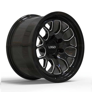 Jantes en alliage d'aluminium forgées et usinées CNC de précision, monobloc 17x10J ET20 6x135 CB70.5 Noir brillant fraisé pour F-150 F-250 - Product Image 1