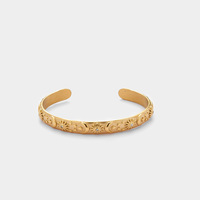 YF5192 Ensemble de bijoux en acier inoxydable plaqué or PVD 18K, motif étoile, lune, soleil, zircon, prophète, céleste, comprenant bracelet manchette ouvert, bracelet jonc et bague