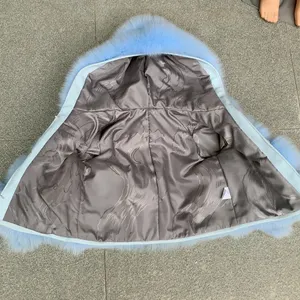 Cappotto Invernale Elegante in Vera <span class=keywords><strong>Pelliccia</strong></span> di Volpe e Procione per Bambini, con Cappuccio, Stile Unisex, Vendita all'Ingrosso - Product Image 6