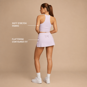 Conjunto de Top Halter con Nudo y Minifalda Charlo Lavender, Personalizado, Suave y Elástico, para Deporte y Ocio, Verano, Gimnasio, Entrenamiento, Venta al por Mayor, OEM, GCC - Product Image 3