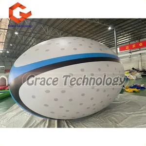Partidos de rugby, globo inflable de juegos deportivos para publicidad, modelo de pelota de fútbol de rugby inflable gigante